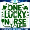 St Patricks Day Shamrock Stethoscope SVG One Lucky Nurse
