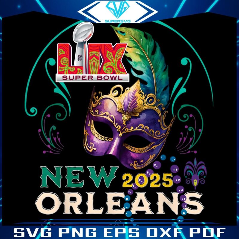 Super Bowl LIX 2025 Mardi Gras Mask PNG Magic from New Orleans