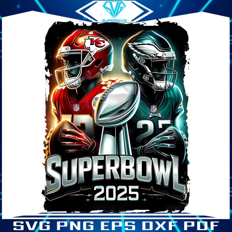 Superbowl 2025 Showdown Chiefs vs Eagles Football PNG