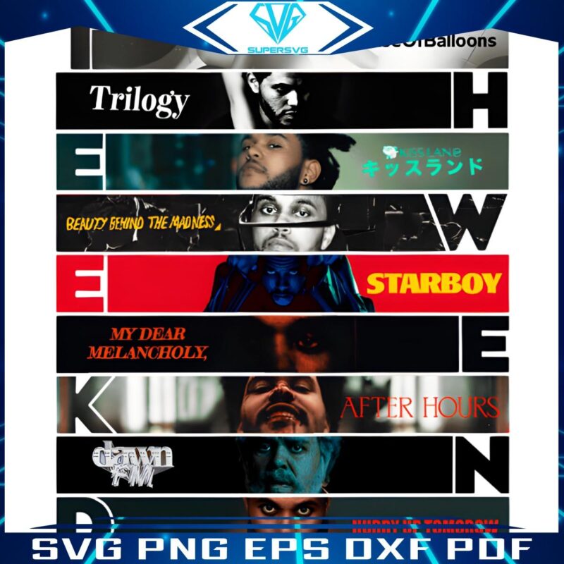 The Weeknds Alphabet Album in PNG Format