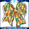 Vibrant Boho Autism Quote with Coquette Bow PNG Design