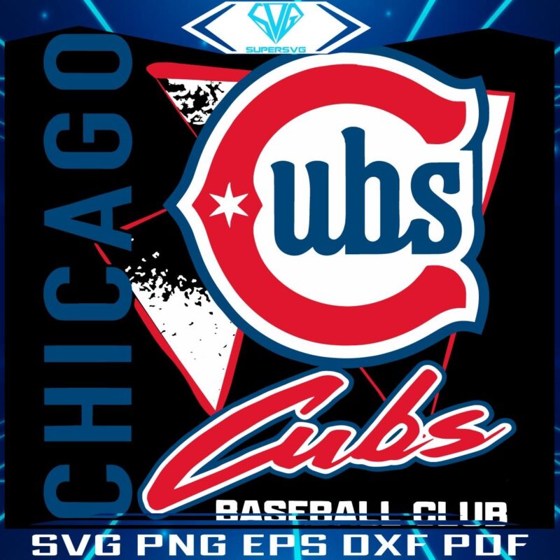Vintage Chicago Cubs Logo Retro Baseball Club SVG