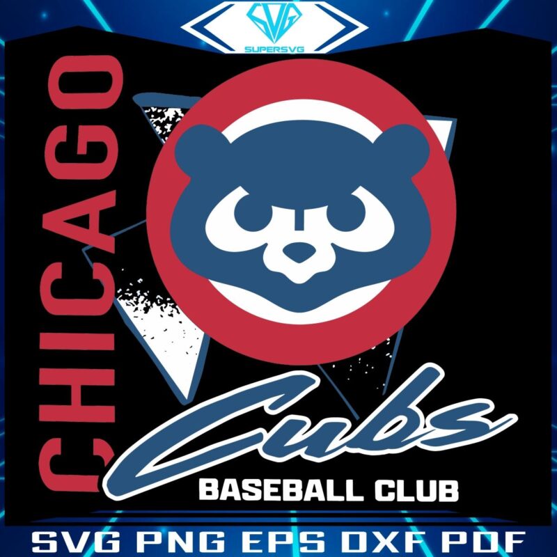 Vintage Chicago Cubs Mascot SVG Retro Baseball Club Style