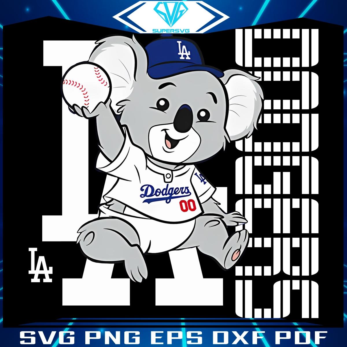 Adorable Dodgers Baby Koala Mascot PNG