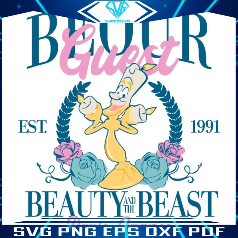 Be Our Guest Lumiere SVG from Beauty and the Beast 1991