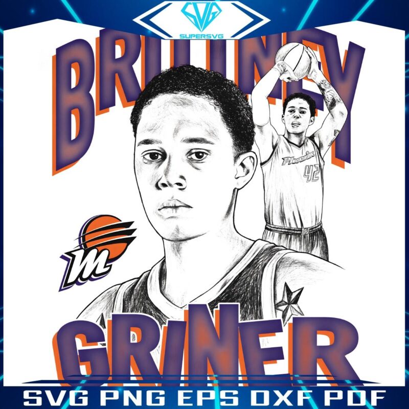 Brittney Griner Handcrafted Basketball Portrait PNG Magic