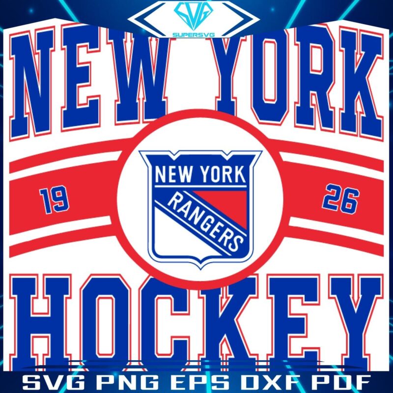 Classic 1926 New York Rangers Hockey SVG Logo