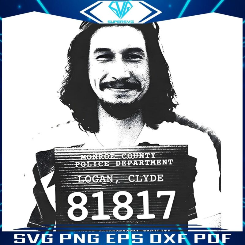 Clyde Logans Iconic Mugshot from Logan Lucky PNG Edition