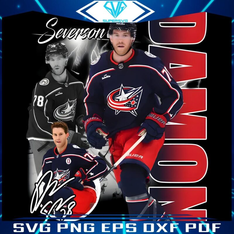 Damon Severson Columbus Blue Jackets NHL Star in PNG