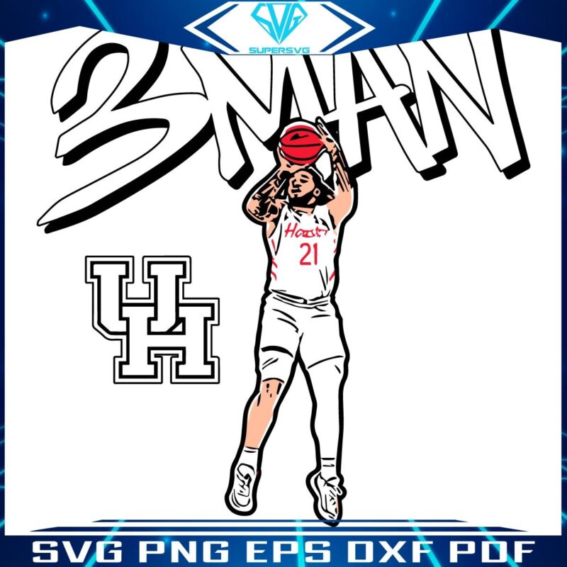 Emanuel Sharp Houston Cougars SVG 3Man Guard Basketball Star