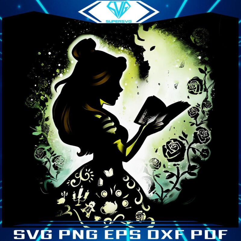 Enchanting Belle Silhouette Disneys Beauty in SVGPNG