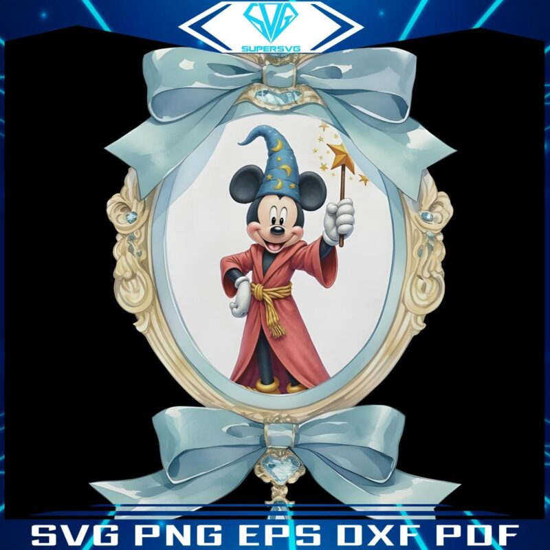 Enchanting Mickey Mouse Magic Mirror Bow PNG Art