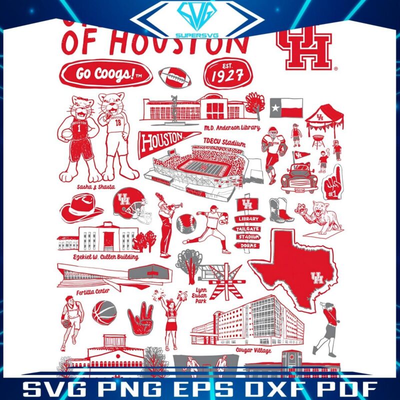 Go Coogs Houston Cougars Since 1927 PNG Design