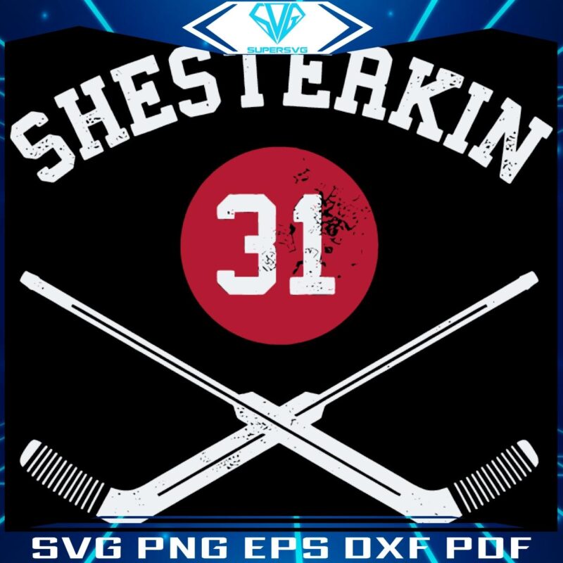 Igor Shesterkin 31 Rangers Sticks SVG Score Big with Style