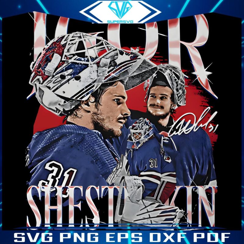 Igor Shesterkin 90s Throwback Rangers Hockey SVGPNG