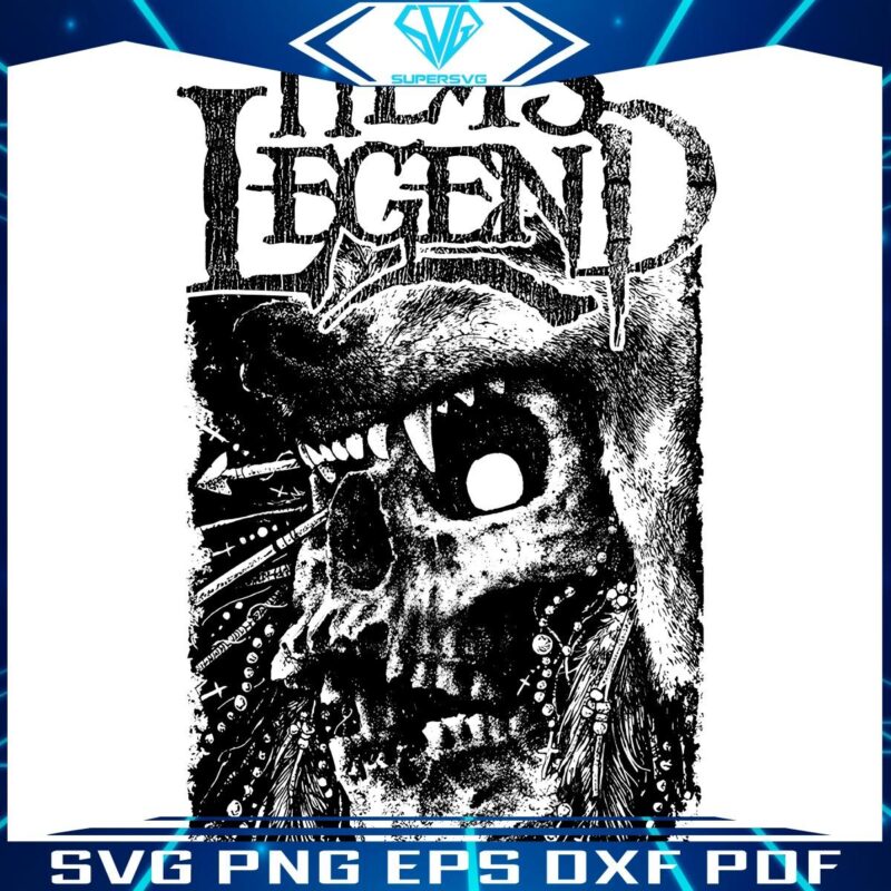 Legendary Skull Wolf PNG Design