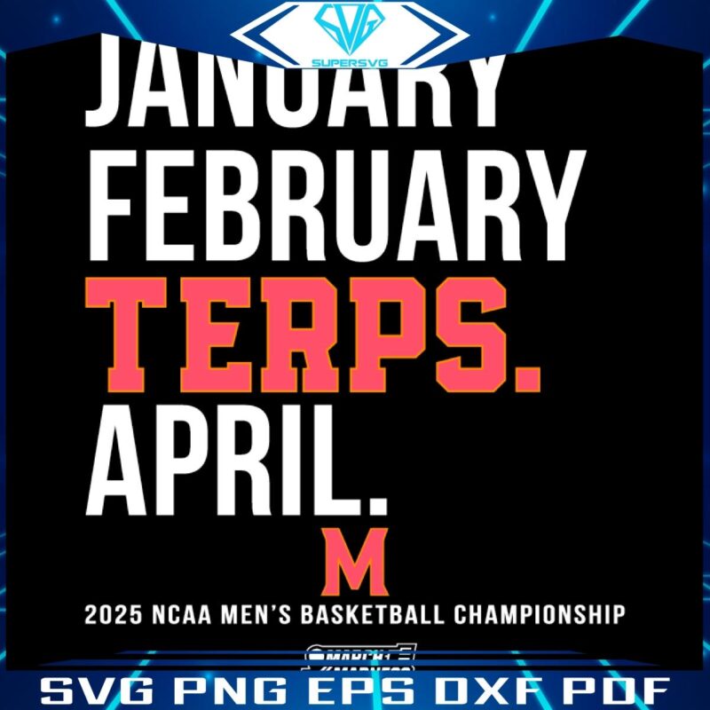 Maryland Terps Basketball SVG January to April Highlights