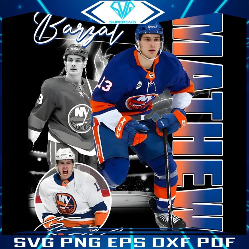 Mathew Barzal NHL Star of the NY Islanders in Stunning PNG