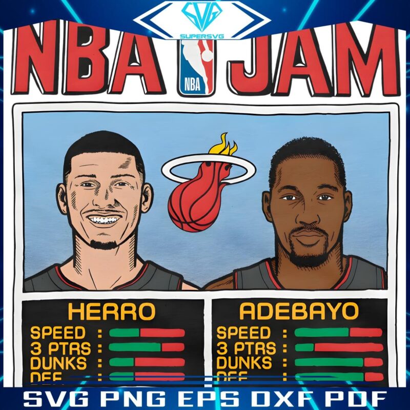 Miami Heat Stars Herro Adebayo in Vibrant PNG