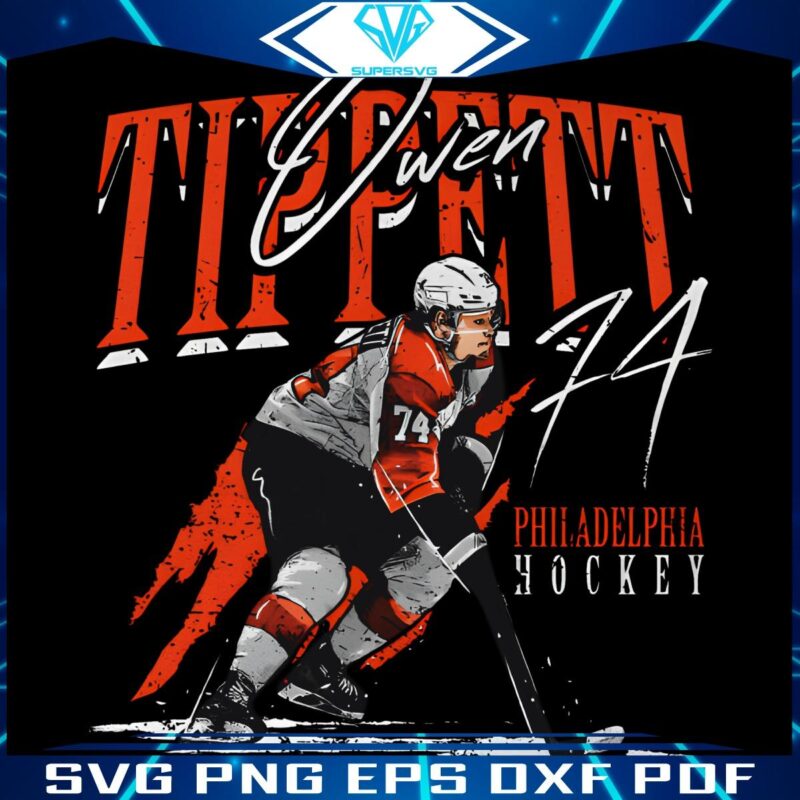 Owen Tippett 74 Flyers Signature Hockey Art in PNG