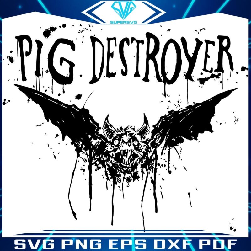Pig Destroyer Bat Splatter Art SVG