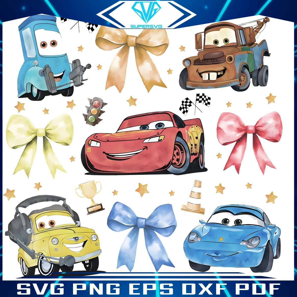 Retro Coquette Disney Cars Vintage Style PNG