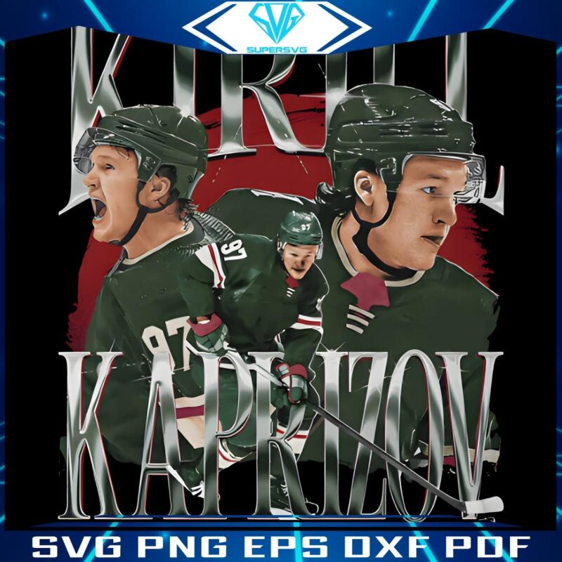 Retro Kirill Kaprizov Wild Hockey Magic in PNG