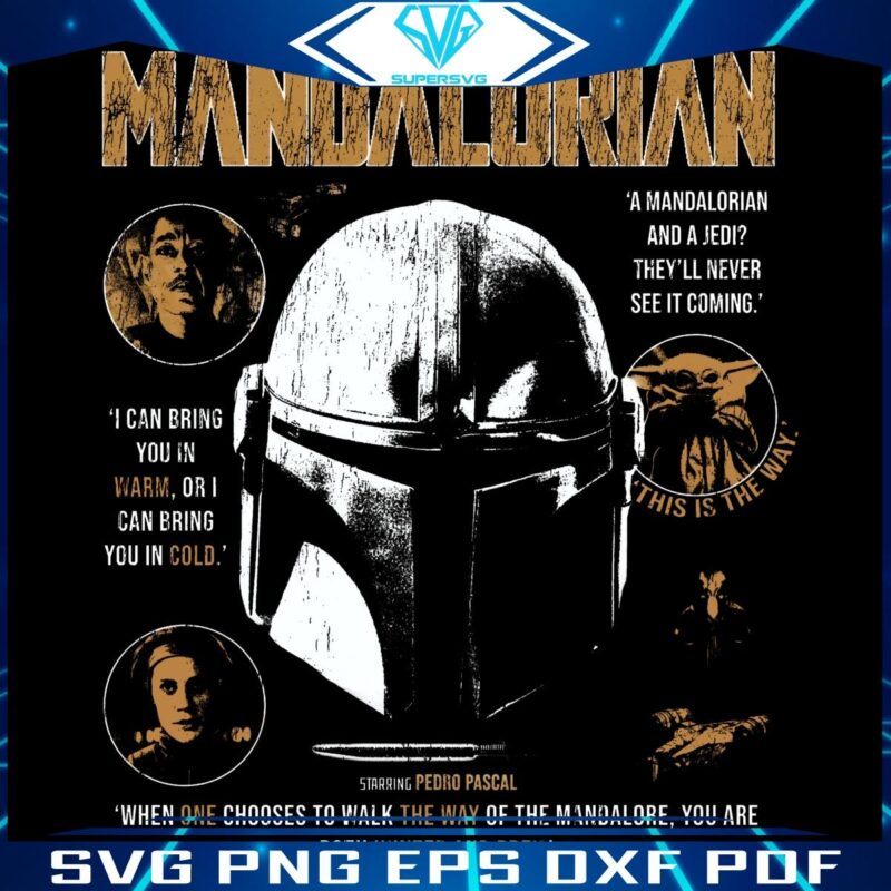 Retro Mandalorian Magic Pedro Pascal Star Wars SVGPNG