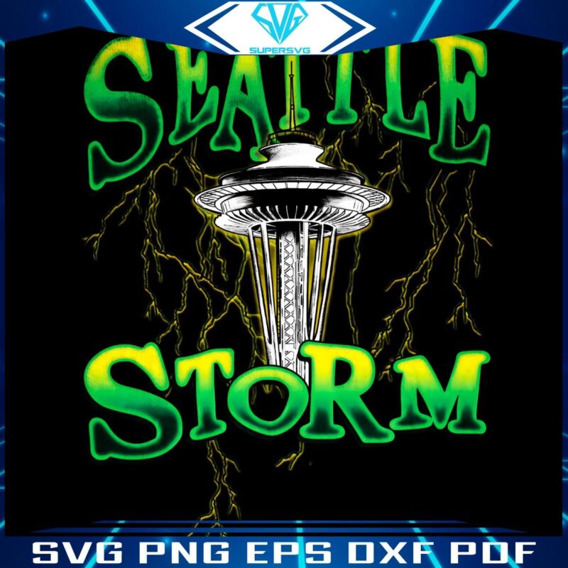 Retro Seattle Storm WNBA Basketball Frenzy PNG