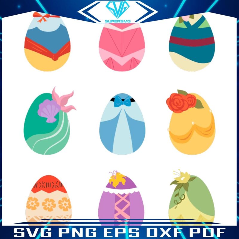 Vibrant Disney Princess Easter Egg SVG Magic