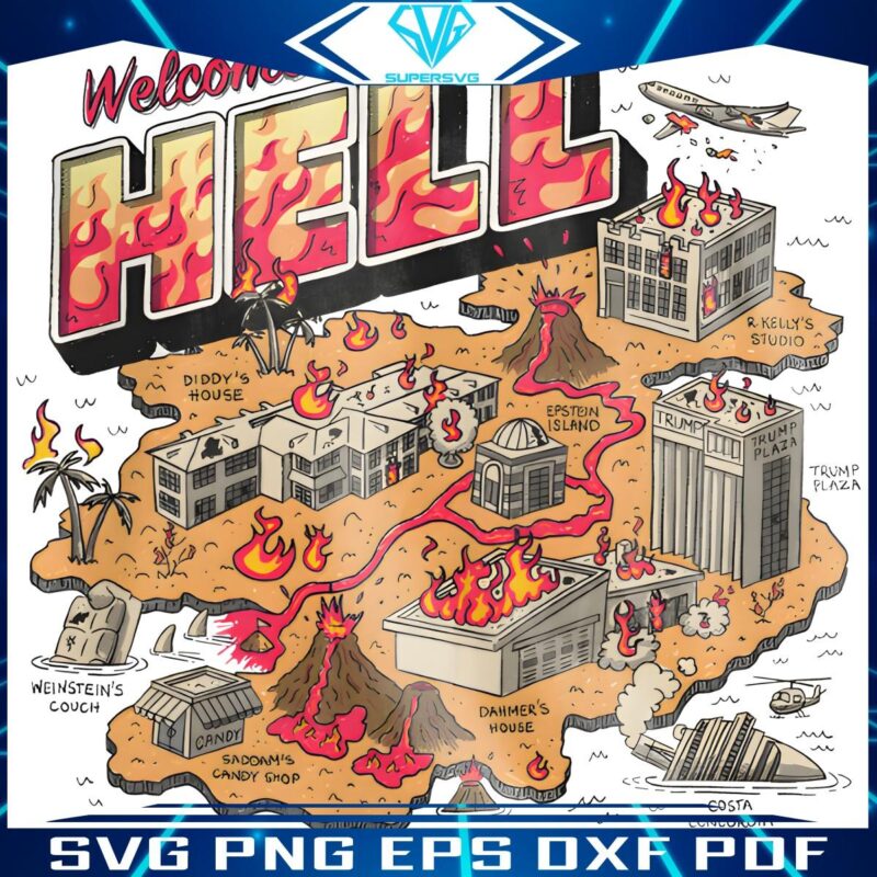 Welcome to Hell A Fiery Cartoon Map Adventure in SVGPNG