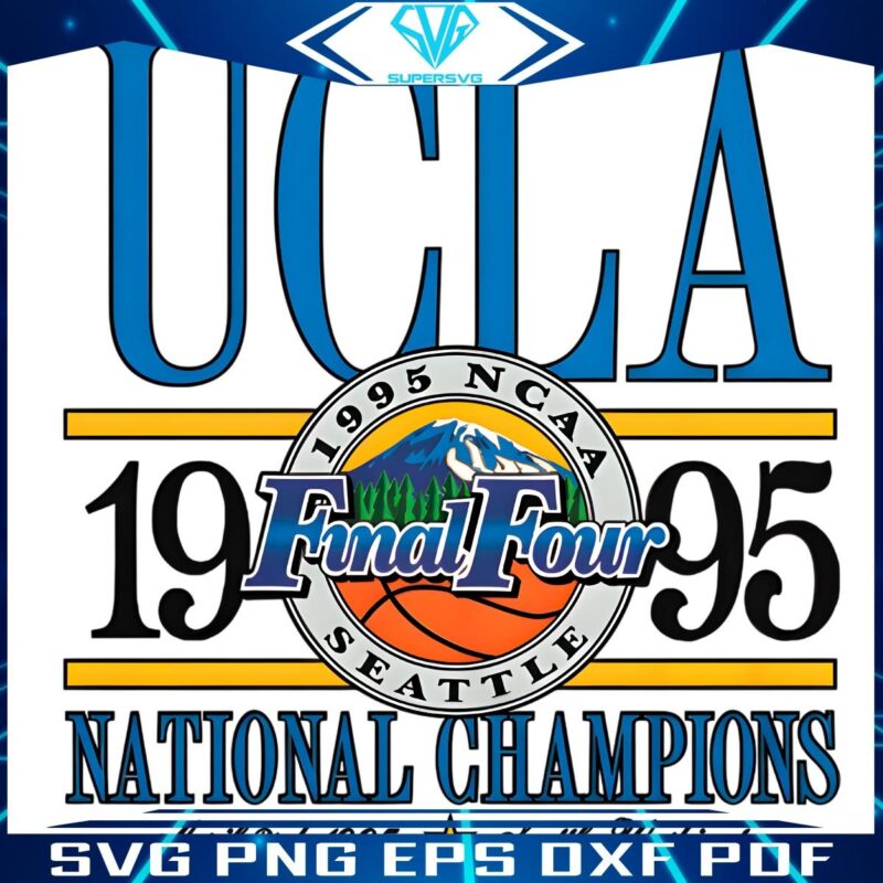 1995 UCLA Mens Basketball Champs Iconic PNG Design