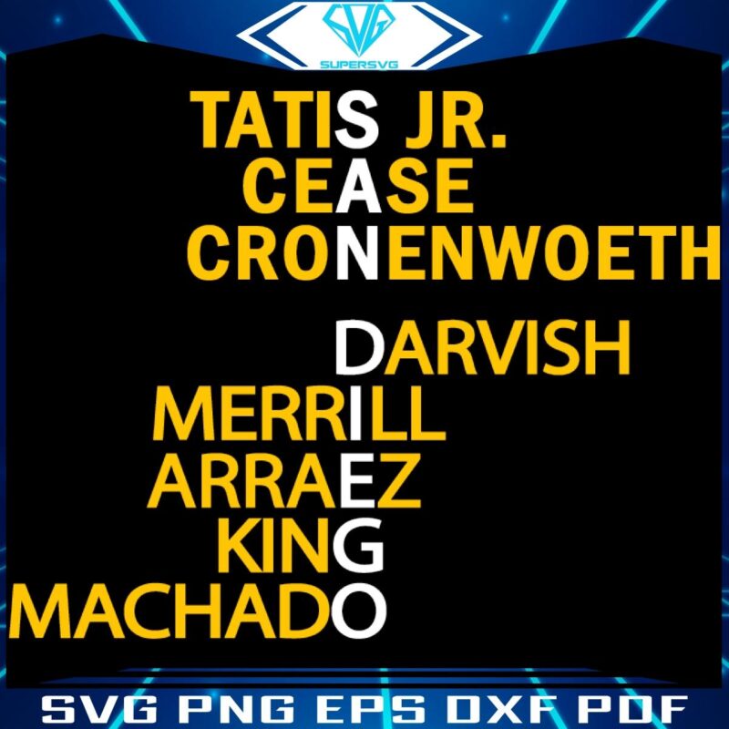 2025 San Diego Padres Player Names SVG Design