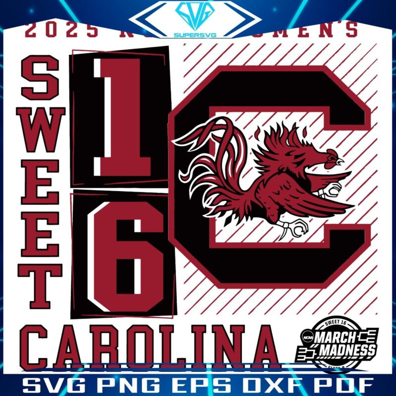 2025 Sweet 16 South Carolina Gamecocks SVG Magic