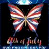 4th of July Butterfly Glitter Brushstroke Magic in PNG