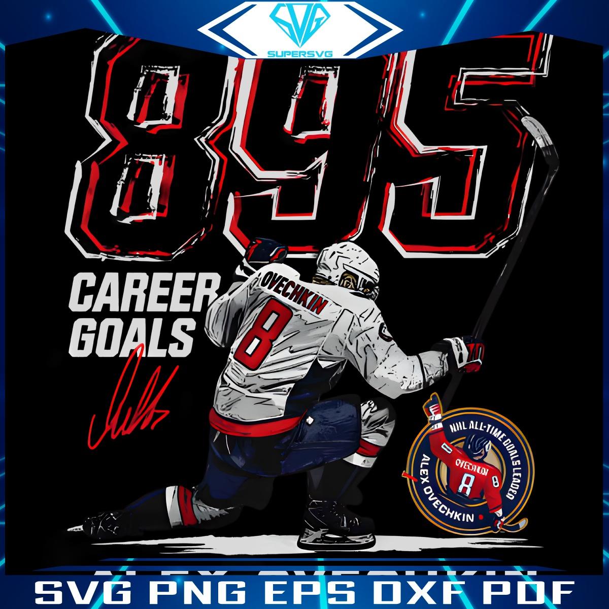 Alex Ovechkin Capitals Legends 895 Goals Grunge PNG Art