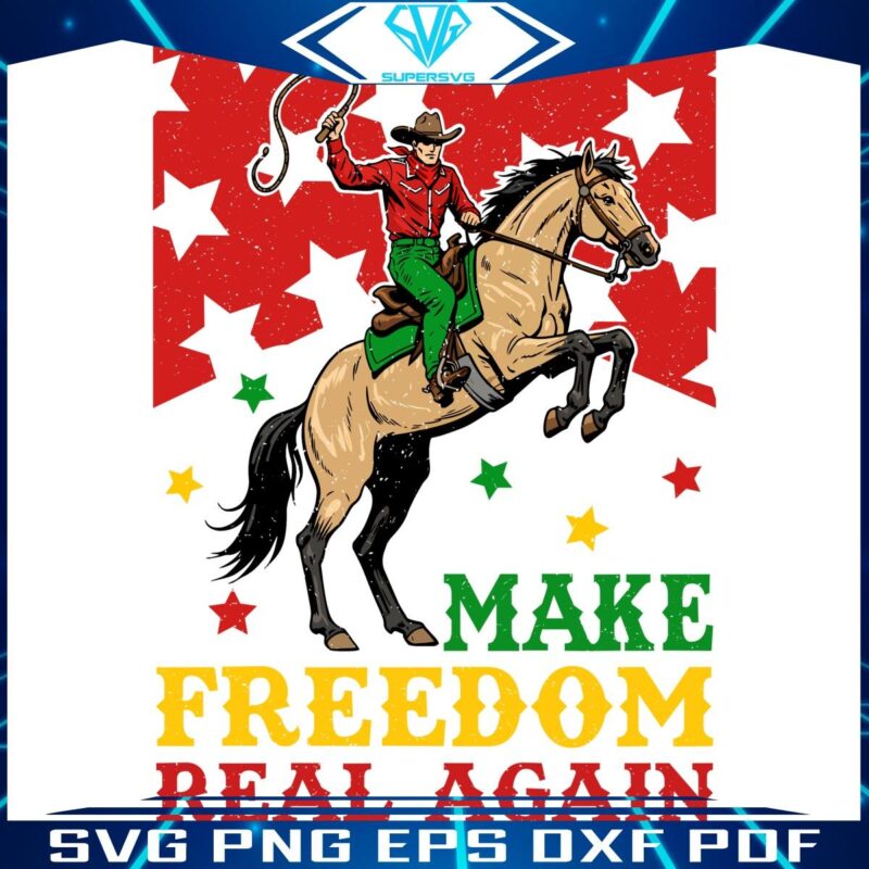 Celebrate Juneteenth Afro Cowboy Freedom PNG