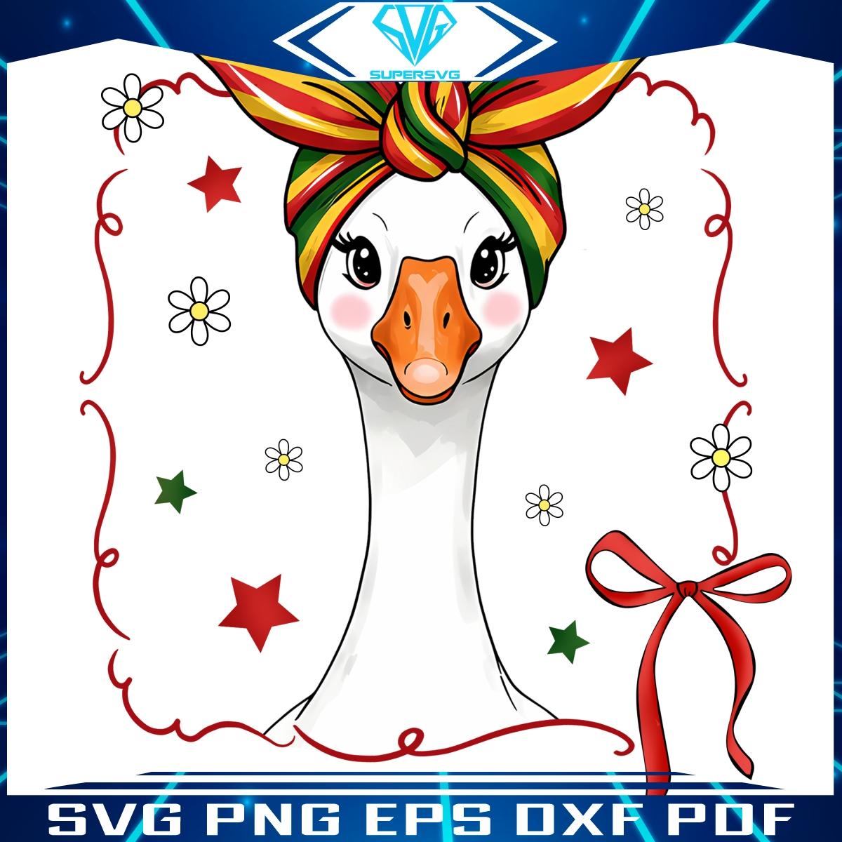 Charming Juneteenth Goose with Bow PNG Delight