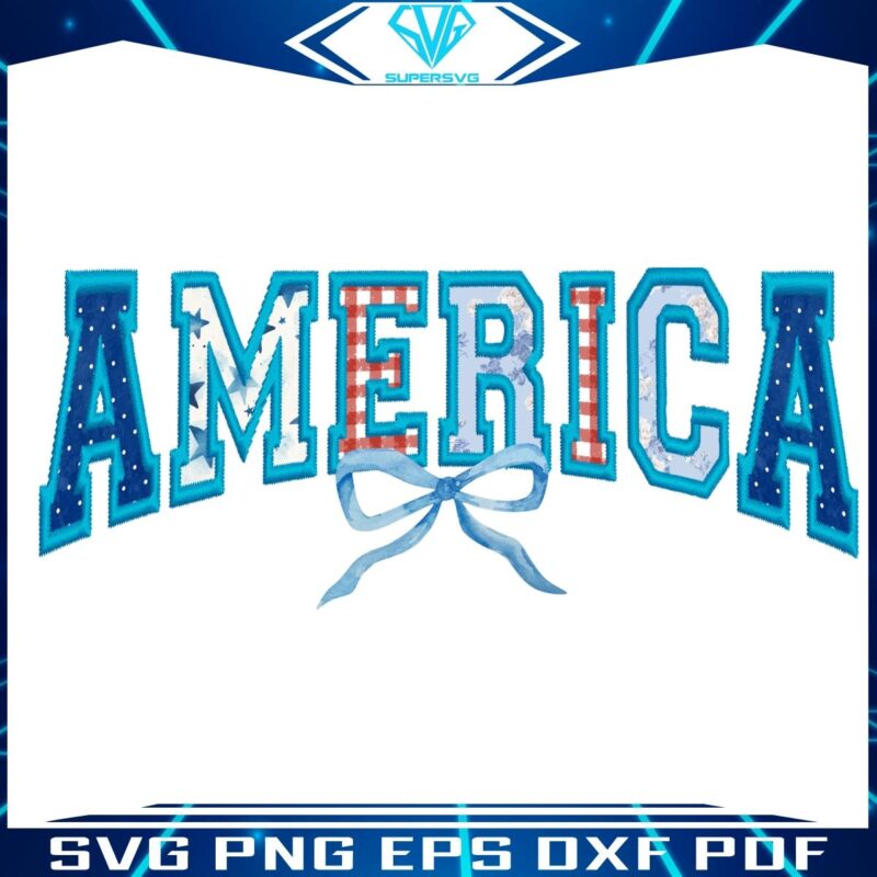 Coquette 4th of July PNG Stylish American Varsity Patch