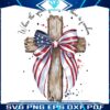 Coquette Bow Patriotic Cross American Flag PNG Design