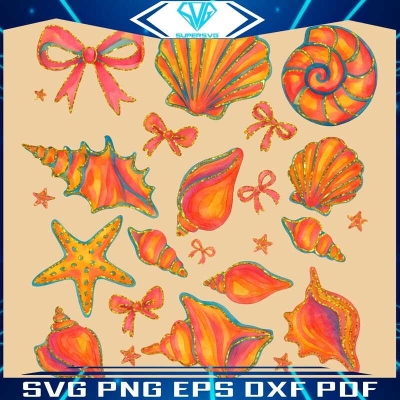 Coquette Seashells Retro Beach Vibes in PNG