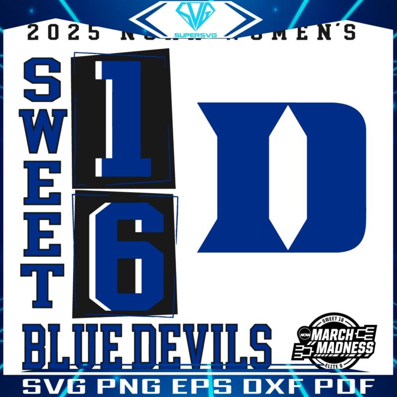 Duke Blue Devils 2025 NCAA Womens Sweet 16 Basketball SVG