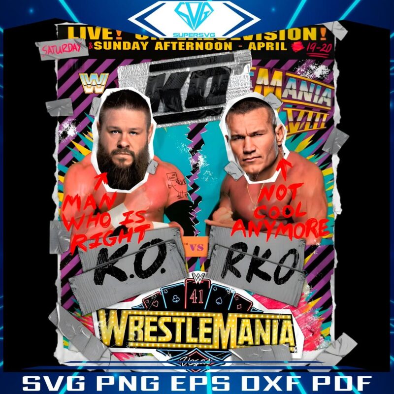 Epic Clash Kevin Owens vs Randy Orton in WrestleMania PNG