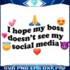 Fingers Crossed My Boss Misses My Social Media PNG