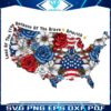 Floral USA Map Brave Hearts in the Land of the Free PNG