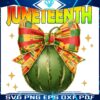 Juneteenth Afro Pride Glitter Bow Watermelon PNG