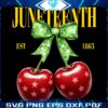 Juneteenth Cherry Coquette Bow Est 1865 in PNG