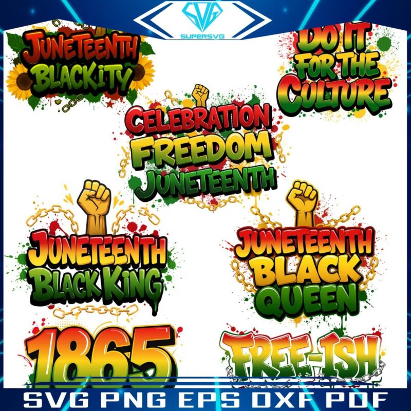 Juneteenth Freedom 1865 Black Queen King PNG Collection