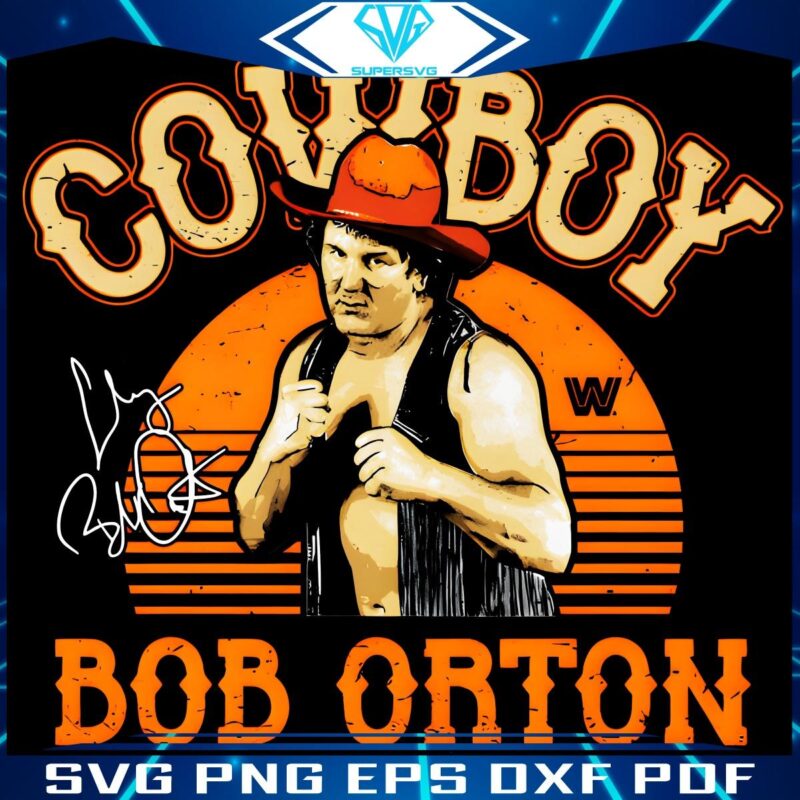 Legendary Cowboy Bob Orton Retro WWE Icon in PNG