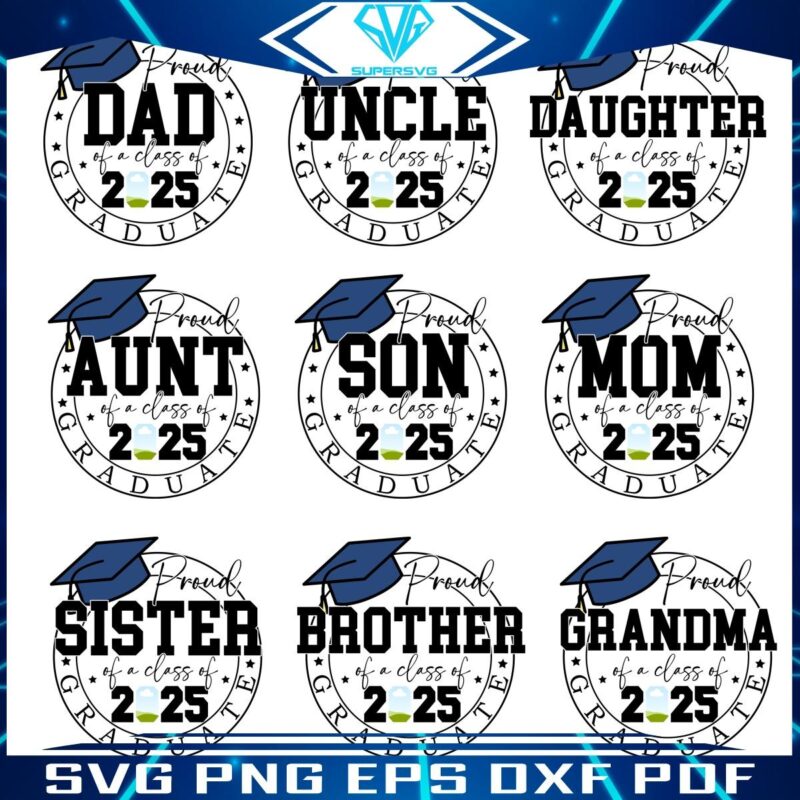 Personalized Grad Cap Family Bundle SVGPNG Designs